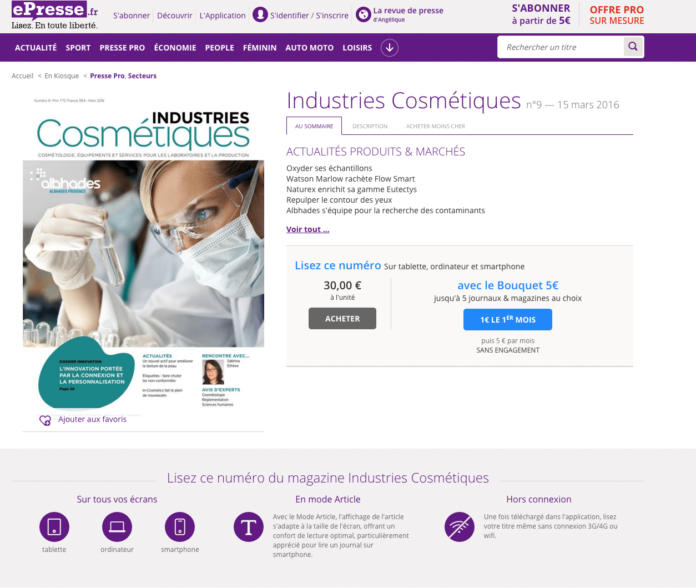 Industrie cosmétique - Production