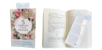 site-industries-cosmetiques Arcade Beauty brings its expertise to the first olfactory novel in history, featuring a bookmark and a floral book.