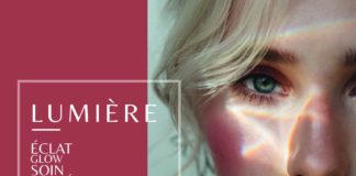 site-industries-cosmetiques A woman's face with the word Lumiere and Unipex.