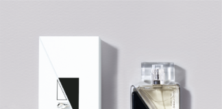 site-industries-cosmetiques Un flacon de parfum avec une boîte noire à côté, en partenariat avec la première marque de parfum de Laurent Assoulen.