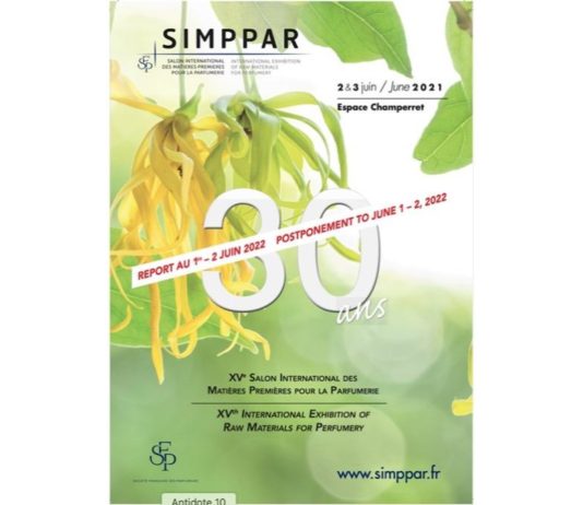 site-industries-cosmetiques Simpar 30 周年纪念海报，介绍 Simpar 报告活动。