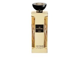 site-industries-cosmetiques Prad 以白底金色香水瓶诠释了莱俪家族的代码。