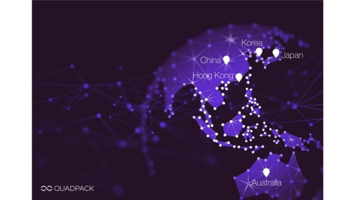 site-industries-cosmetiques Um mapa-mundo com um fundo púrpura.