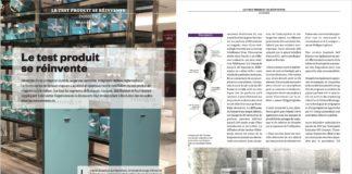 site-industries-cosmetiques A magazine page with a photo of a product in a store.