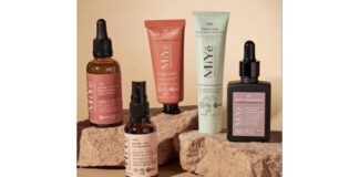 site-industries-cosmetiques Produtos de cuidados de pele Nyx numa rocha.