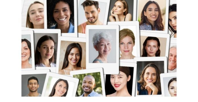 site-industries-cosmetiques A draft of people's faces on a white background.