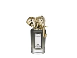 site-industries-cosmetiques Une bouteille en or avec un éléphant dessus - une bouteille en or, un éléphant.