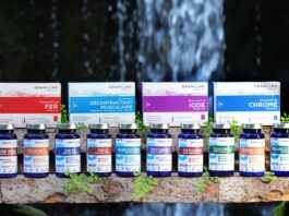 site-industries-cosmetiques Uma aquisição internacional da EA Pharma que apresenta um grupo de garrafas graciosamente posicionadas junto a uma cascata pitoresca.