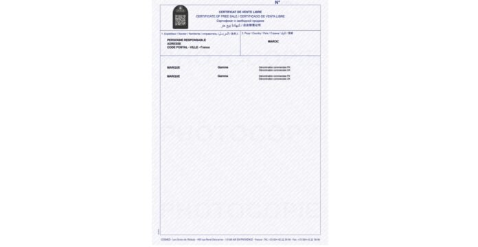 certificado de venda livre - Cosmed