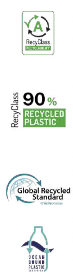 Ecocert promueve la transición de los fabricantes hacia la sostenibilidad etiquetando los envases 1 site-industries-cosmetiques Cuatro logotipos de certificación: reciclabilidad RecyClass, 90 % de plástico reciclado por RecyClass, Global Recycled Standard por Textile Exchange y Ocean Bound Plastic Certified, cada uno de los cuales respalda el compromiso de Brouillon auto con la sostenibilidad.