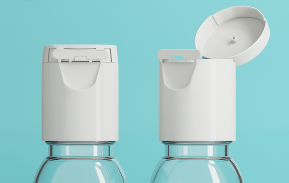 Capardoni : l’innovation italienne au service de l’emballage durable 1 site-industries-cosmetiques Deux bouteilles identiques en plastique transparent avec bouchon blanc de Capardoni sont présentées côte à côte sur un fond bleu, mettant en évidence l'innovation italienne dans l'emballage durable ; un bouchon est fermé, l'autre ouvert.
