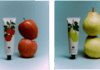 Sowvital 和 Scentmate 的全新护手霜系列,灵感来自果园水果 site-industries-cosmetiques 四张并排照片展示了 Sowvital 护手霜与无花果、苹果、梨和西红柿的搭配。每支护手霜都以浅蓝色为背景,配以相应的水果插图。.