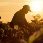 A Trasce estrutura a rastreabilidade dos produtos cosméticos e apresenta os seus primeiros resultados site-industries-cosmetiques Uma pessoa com um boné a cuidar das plantas num campo ao pôr-do-sol; a luz do sol confere-lhe uma silhueta com tons quentes e dourados.